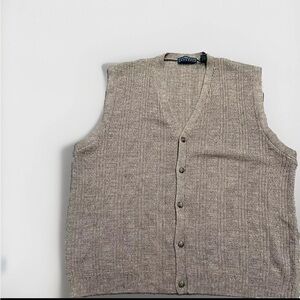 Vintage CLAYBROOKE CASUAL Sweater Vest Button Up Cardigan Men's Wool GRANDPA